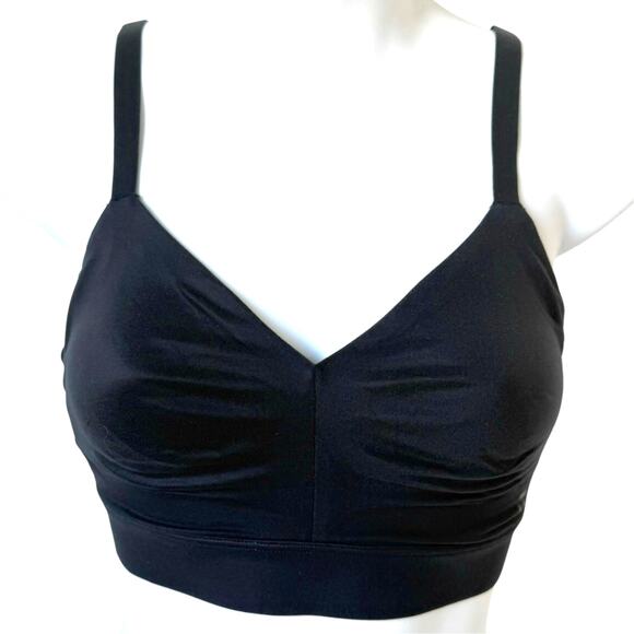 Tommy John Second Skin Triangle Bralette Small D DD E Black Wireless Remove Pads - Picture 1 of 9